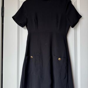 Zara Black Mini Dress with Gold Buttons